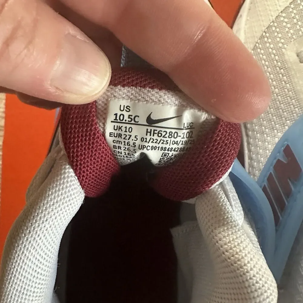 Nike Team Hustle D12 (PS) White Team Red University Blue Little Kids Size 10.5C
